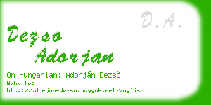 dezso adorjan business card